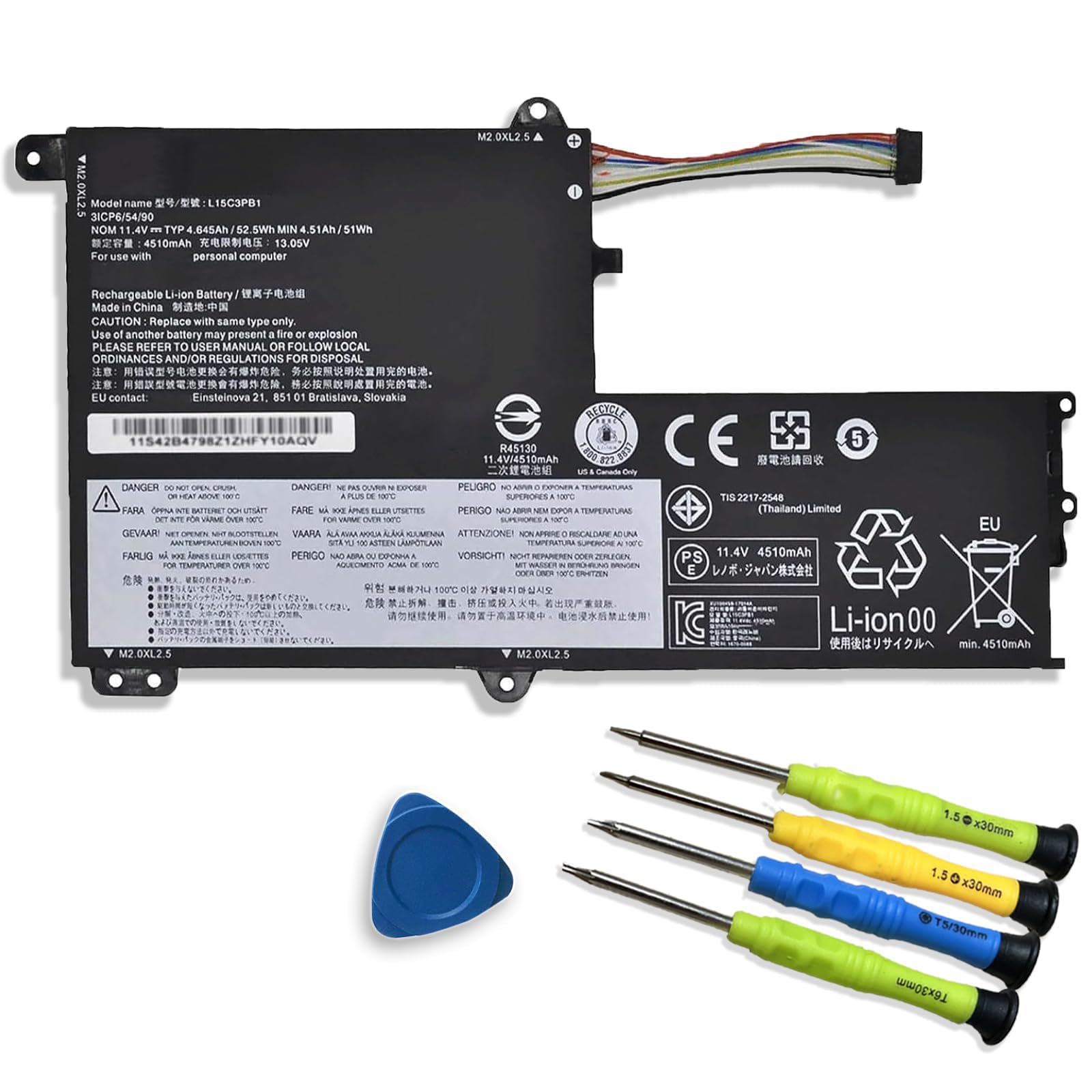 Amazon.com: L15C3PB1 Laptop Battery Replacement for Lenovo Ideapad
