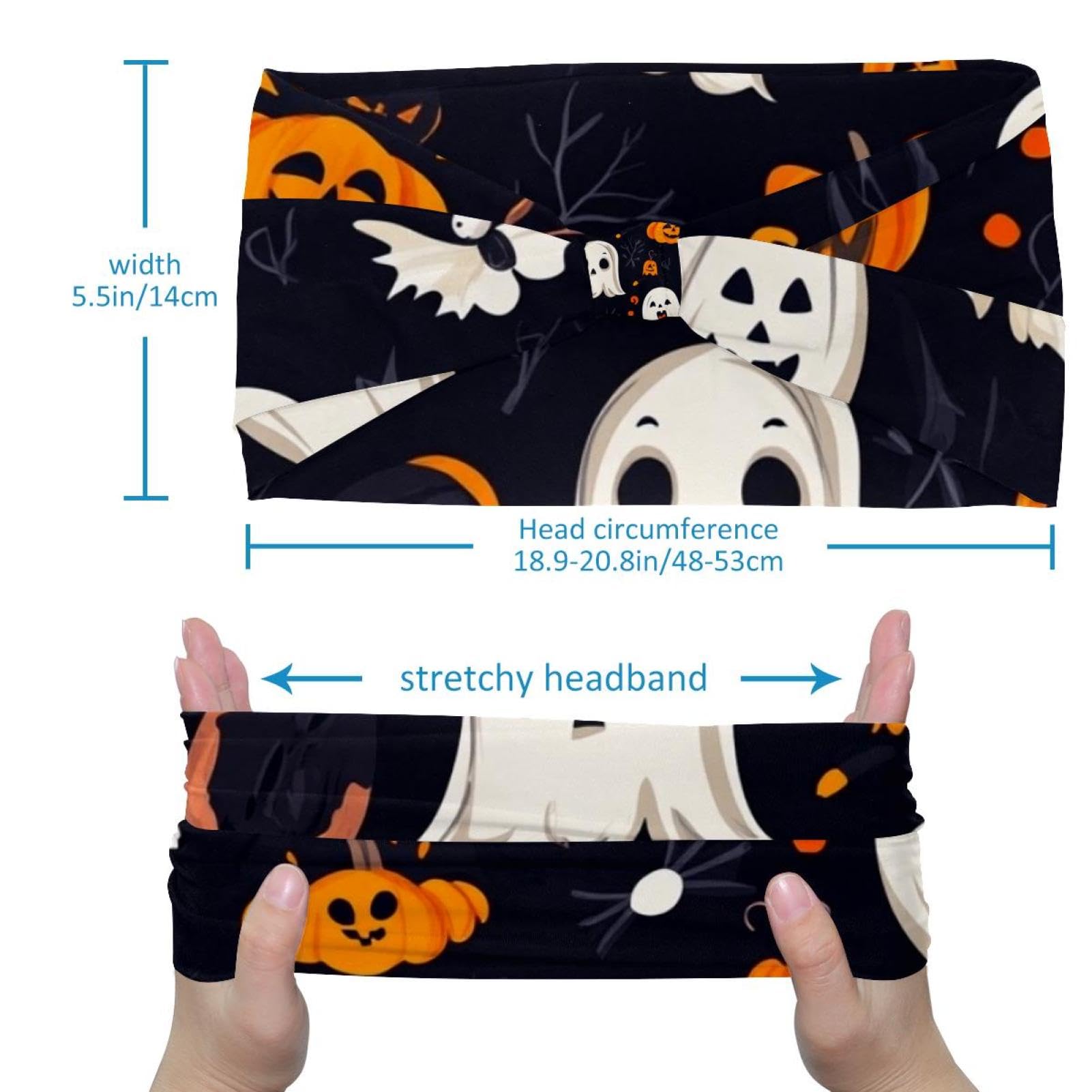 Breite Stirnbänder für Damen, geknotet, rutschfest, weiches Turban-Stirnband, Haar-Accessoires, Halloween, Kopfwickel für Frauen, Yoga, Workout, 6 Stück