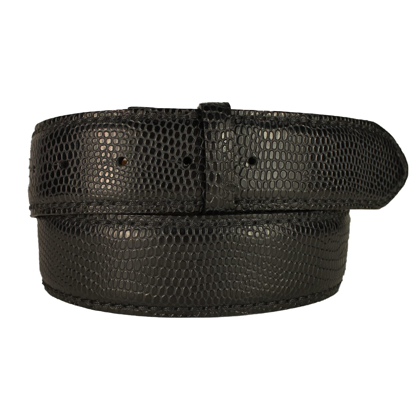 REPTILES HOUSE - Cinturón de piel, diseño de iguana negro, ancho: 4 cm