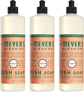 Mrs. Meyer's Clean Day Dish Soap, Geranium, 16 fl oz (Pack of 3)