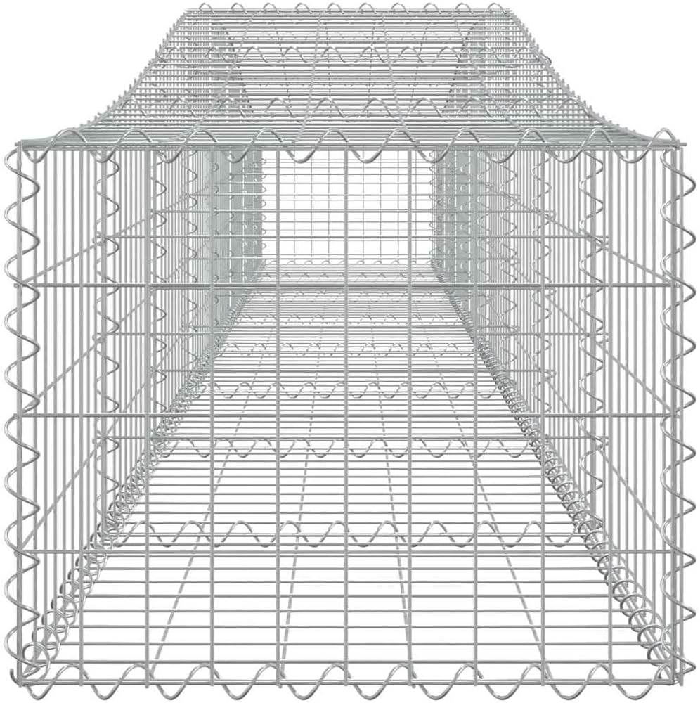 Gabion Basket Set of 3 Large Silver Galvanized Iron Rectangular Planter Boxes Outdoor Raised Garden Beds 157.5 x 157.5 x 23.6 in Modern Industrial Design for Patio Backyard Landscaping