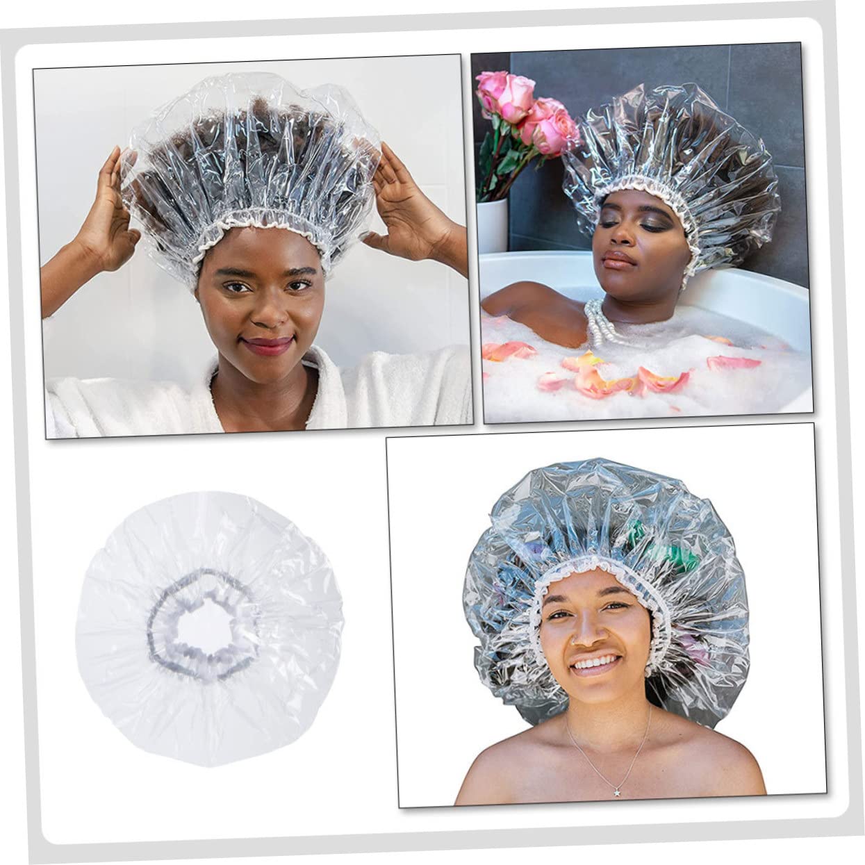 5stücke Wasserdichte Duschhaube Für Lange Übergröße Elastische Tragbar Für Und Bad Unisex Für Afros Geflochtenes Haar