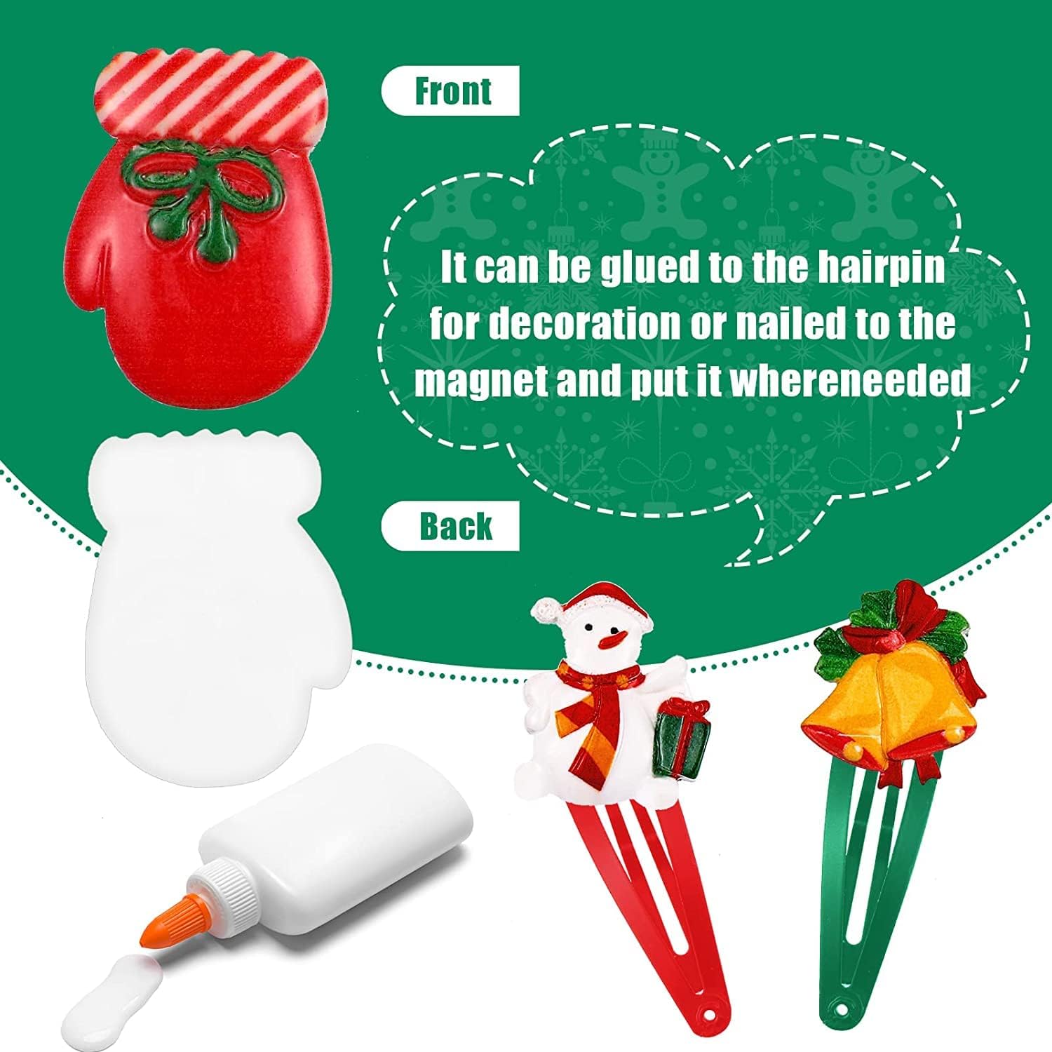 Christmas Resin Embellishments, Xmas Miniature for Craft, Slime Charms Xmas Assorted Mini Flatback Ornaments, DIY Scrapbooking Craft Decoration, 50 PCS