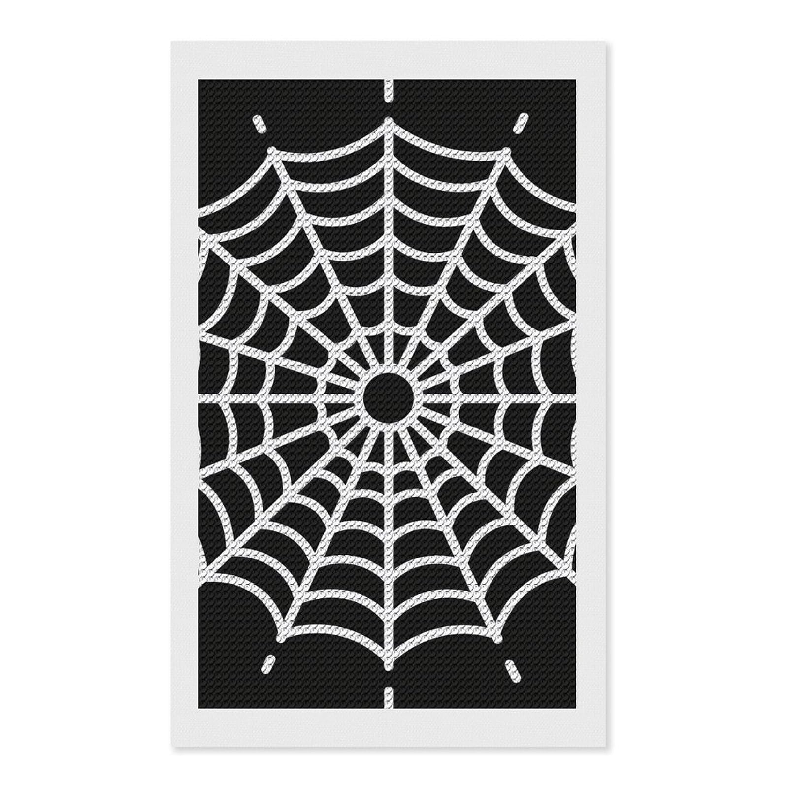 FodPand Spider Web 5D Diamond Painting Kits for Adults Beginners Full Drill Round Diamond Dots Pictures Gem Art Supplies for Home Wall Room Decoration DIY Craft Set Gift 12x20