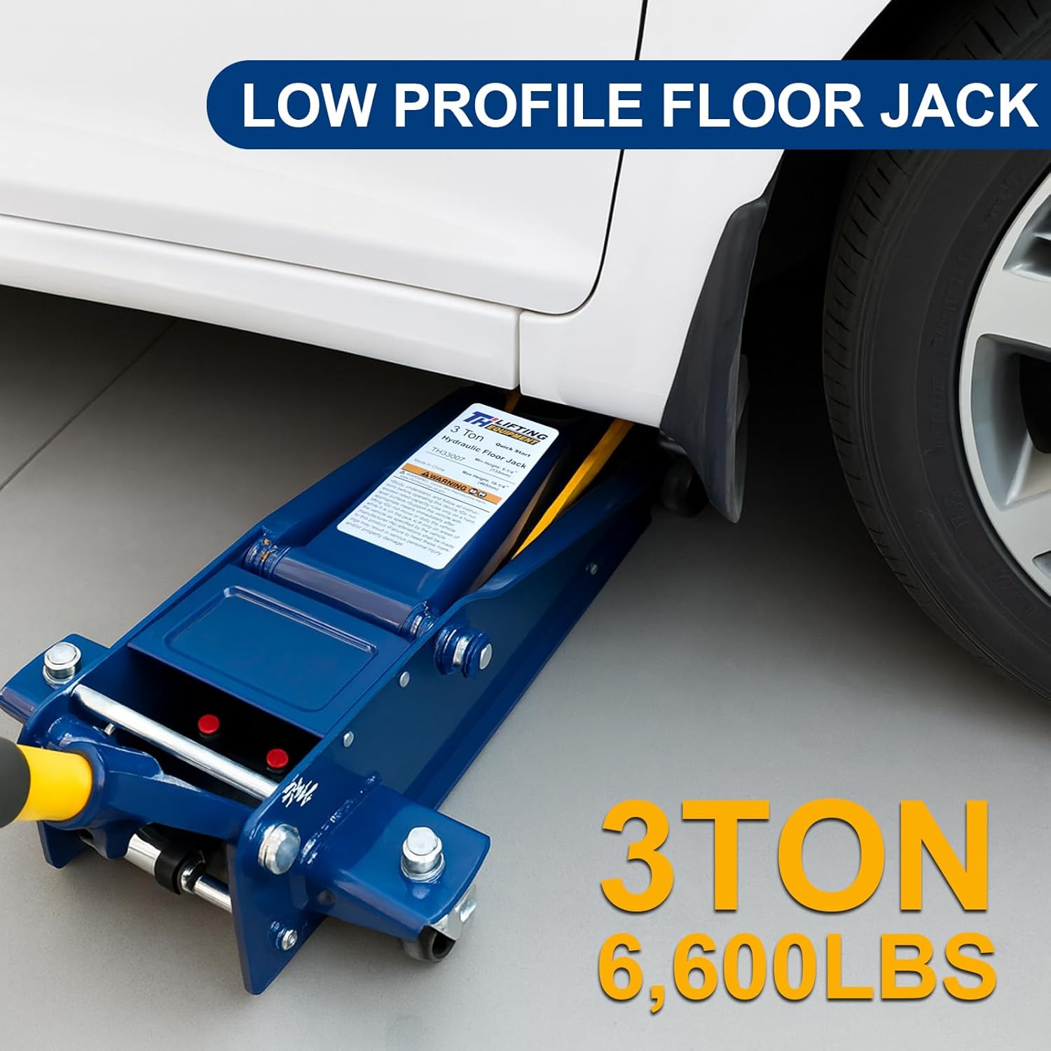 Floor Jack,Heavy Duty 3 Ton Floor Jack,Low Profile Hydraulic Jack, Steel Service Jack Quick Rise with Double Pump Quick Lift