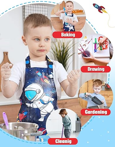 Miniatura 3 de WERNNSAI Delantal artístico para niñas y niños, delantal de pintura para niños pequeños