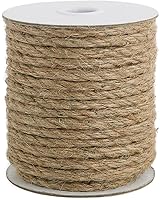 Vivifying 6mm Jute Rope 66ft Natural Heavy Duty Twine - 1/4 Inch Thick for Crafts, Cat Scratch Post, Gardening, Hanging & Bundling