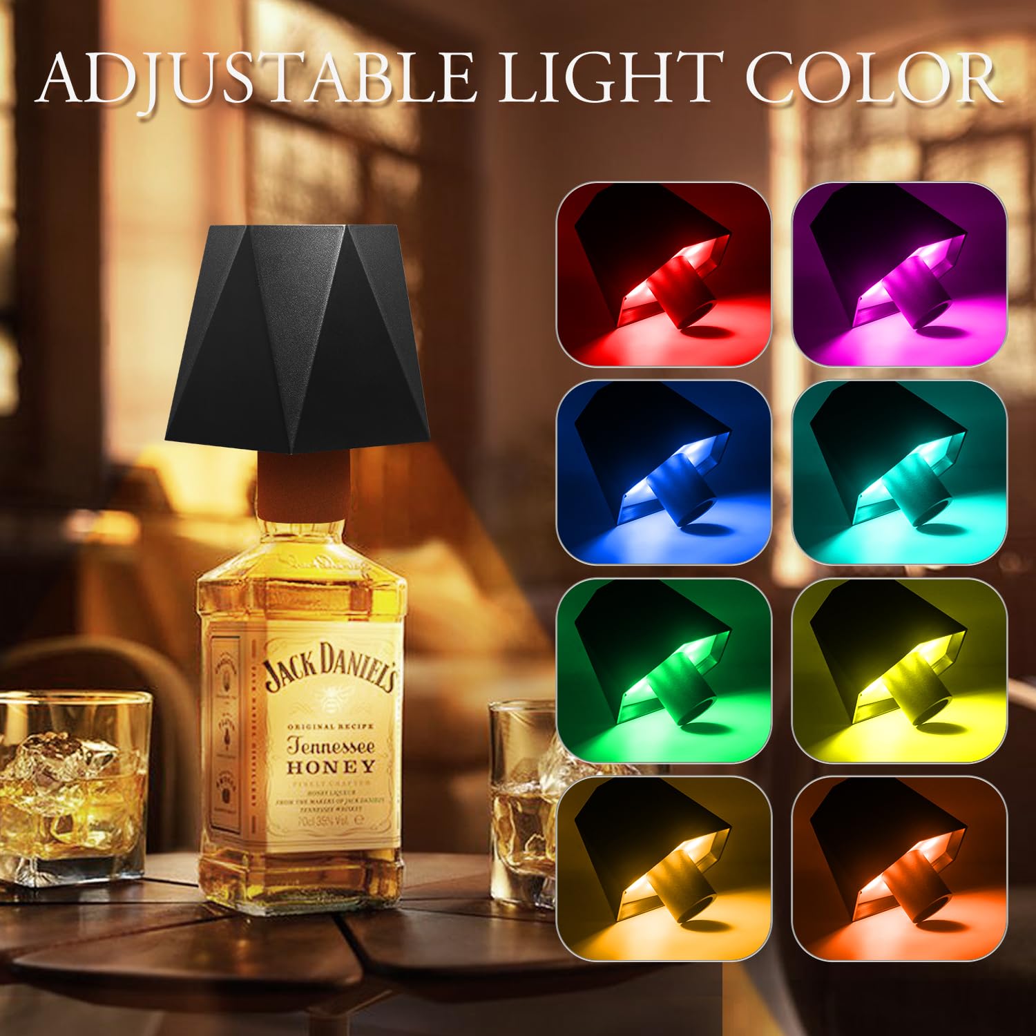 CENOVE Lampada Bottiglia, Ricaricabile Lampada Per Bottiglia LED Senza Fili Touch, IP54 Impermeabile Lampada Con 5200 mAh, RGB Dimmerabile per Uso Interno/Esterno, Bar Ristoranti