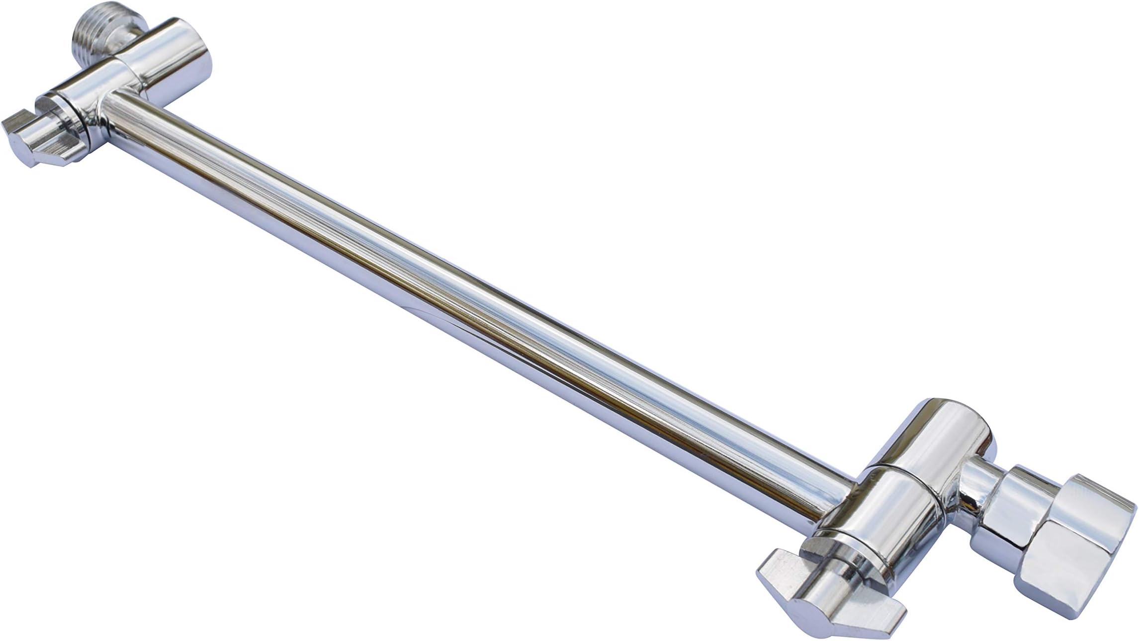 High Sierra Showerheads® - Adjustable Shower Arm Extension for Shower Heads - Extra Secure Locking Mechanism - Rotating Nut for Perfect Installation - 12" Shower Extension Arm - Solid Metal - Chrome