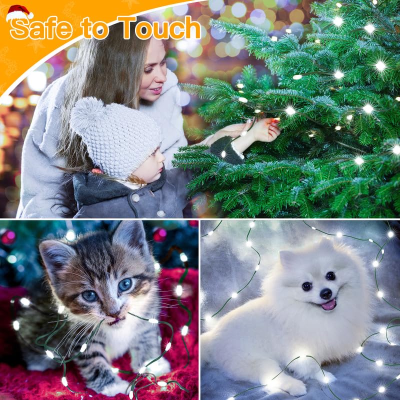 Image of Ollny Christmas Lights 1000 LED 330 FT, IP67 Waterproof Plug in Christmas Tree Lights with Remote, 8 Modes, 3 Timers, Dimmable, House Xmas Indoor Decorations Outdoor String Lights (Cool White)