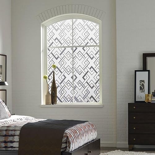 Miniatura 4 de Kromapolis Películas de privacidad para ventana, película de privacidad esmerilada 3D, cubierta de vidrio decorativa, no adhesiva, bloqueo UV,