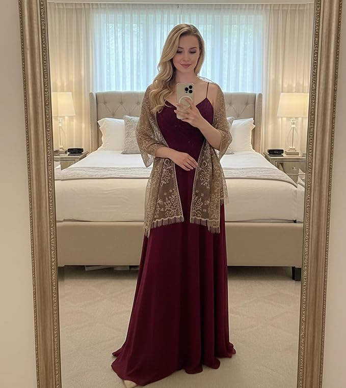 Rebozo elegante de encaje para mujer miniatura 7
