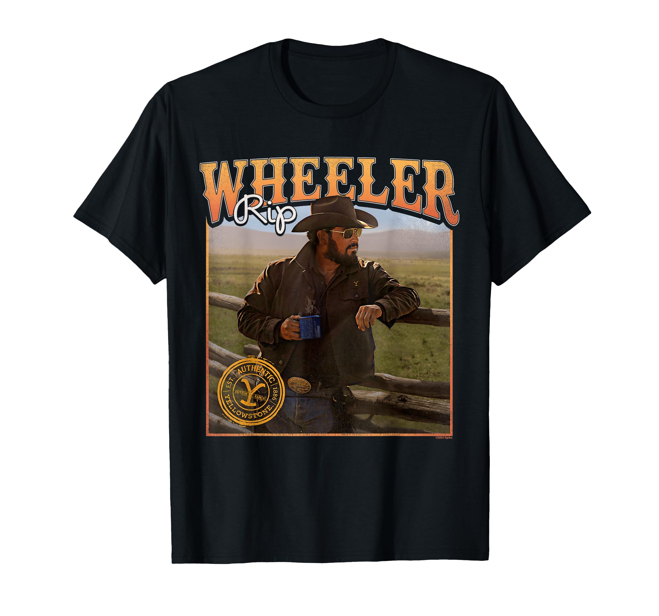 Y Yellowstone Yellowstone Coffee With Rip Wheeler T-Shirt - Women's - Black  - Small - Short Sleeve - Classic Fit - Solid Colors: 100% Cotton : ...