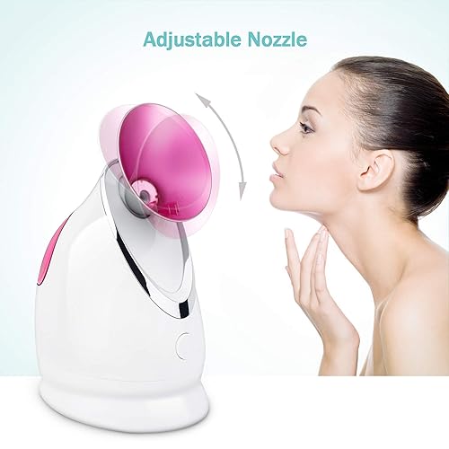 Miniatura 10 de EZBASICS Vaporizador facial iónico para el hogar, humidificador de niebla cálida atomizador para cara, sauna, spa, senos nasales, hidratación, Azul