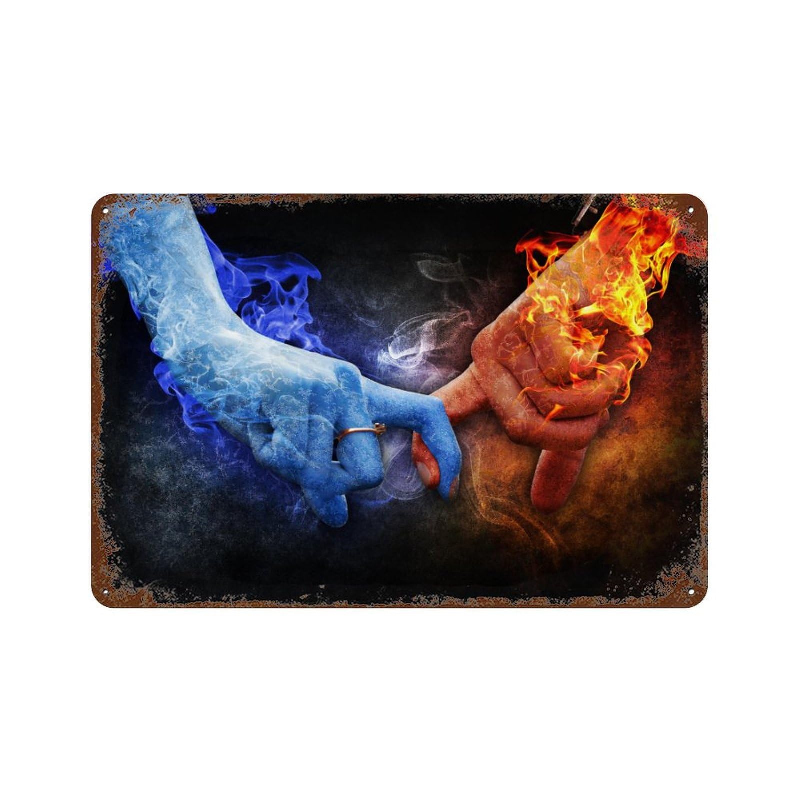 Metal Signs,Love of ice and fire,Nostalgic Man Cave Tin Metal Sign Hanging Wall Plaque Kitchen Shed Garage-30x40cm(12x16 inch）J65
