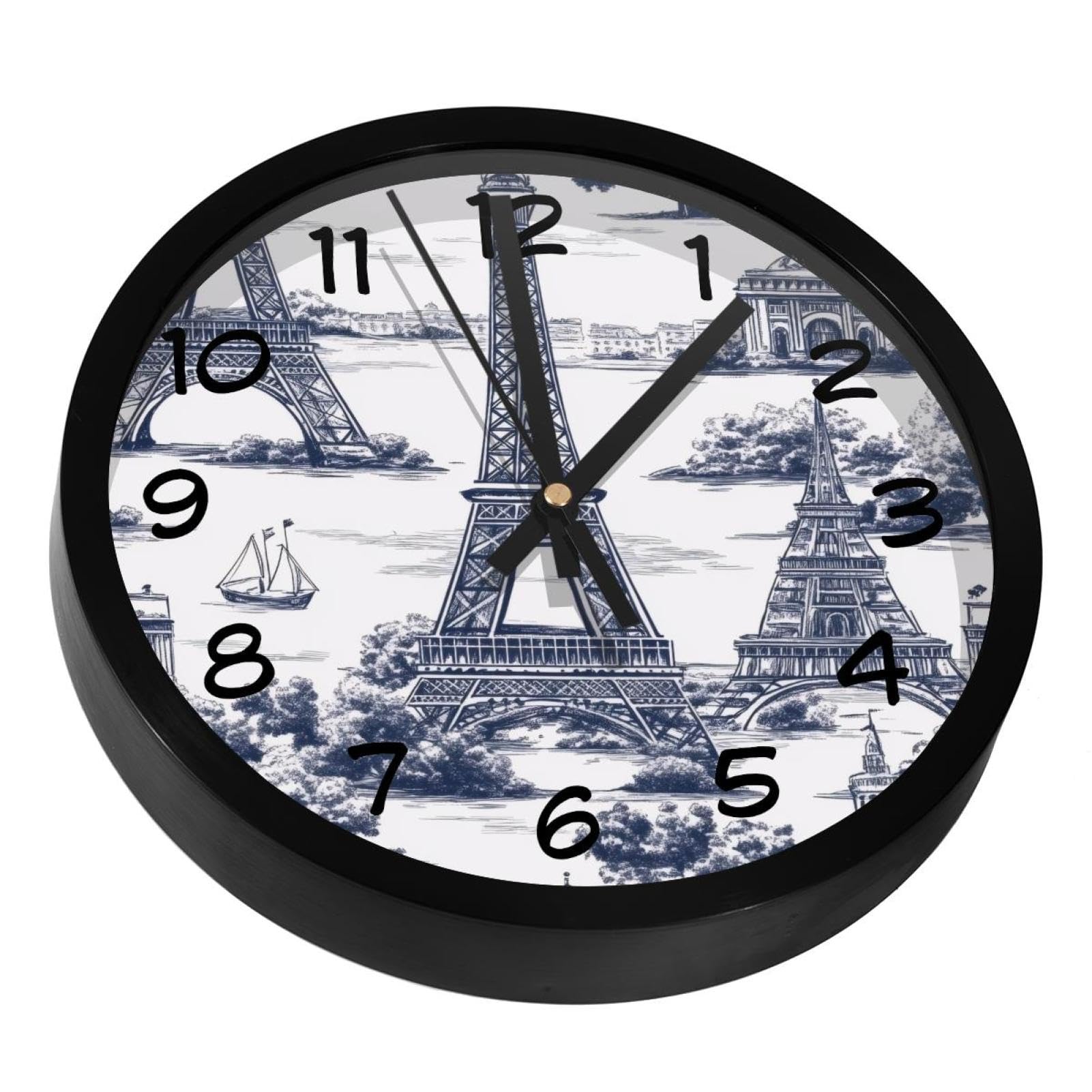 Horloge murale Paris Tower en impression d'art pour décoration de salon