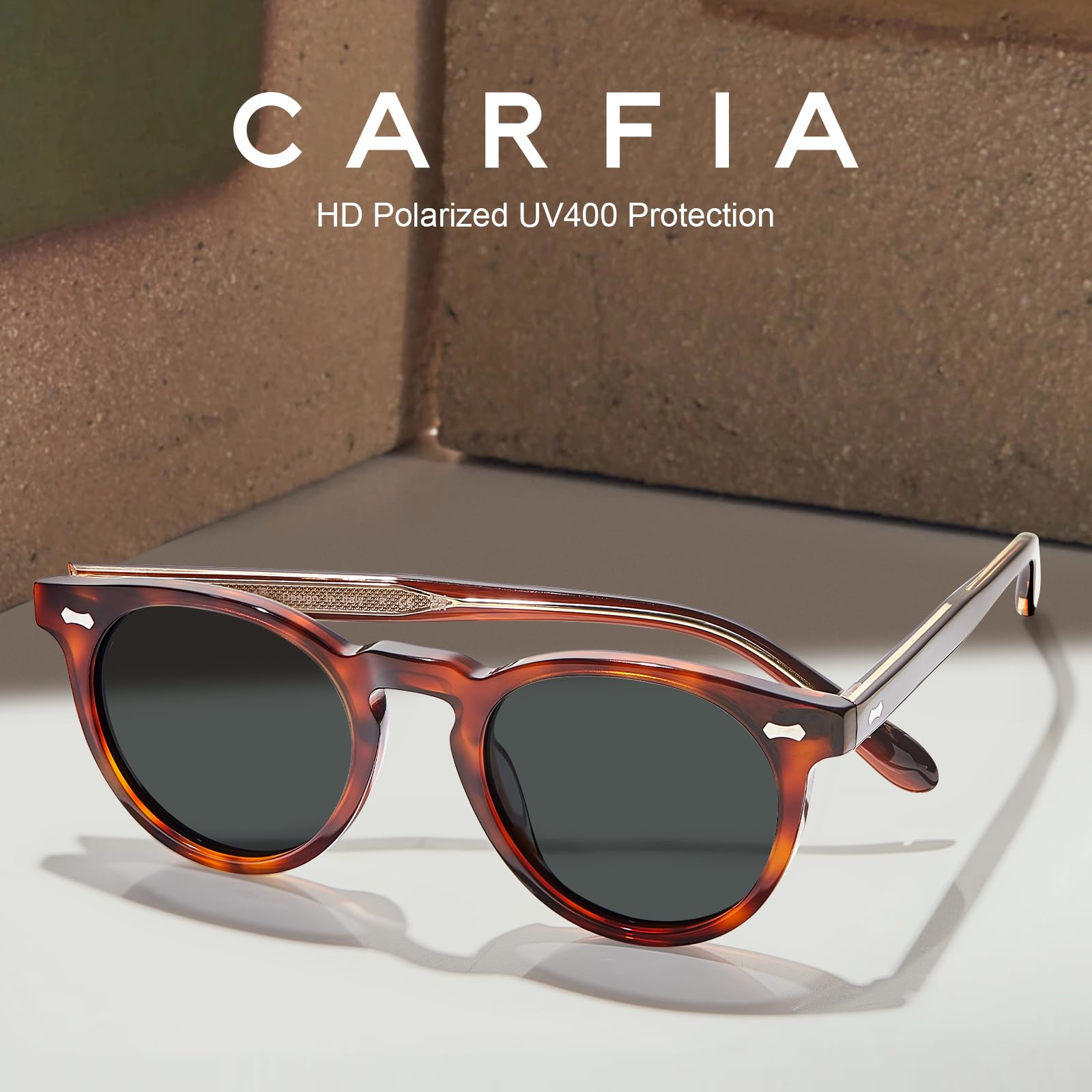 CARFIA Retro gepolariseerde herenzonnebril, 100% UV-bescherming Sportieve rijbril