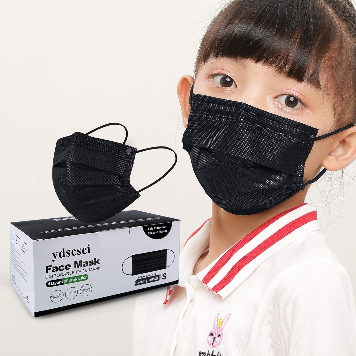 Get Special Price ydscsci 50Pcs Kids Disposable Face Masks 4 Layer Children Protective Face Mask for Boys Girls Indoor Outdoor, Black 50% Off Discount ydscsci 50Pcs Kids Disposable Face Masks 4 Layer Children Protective Face Mask for Boys Girls Indoor Outdoor, Black