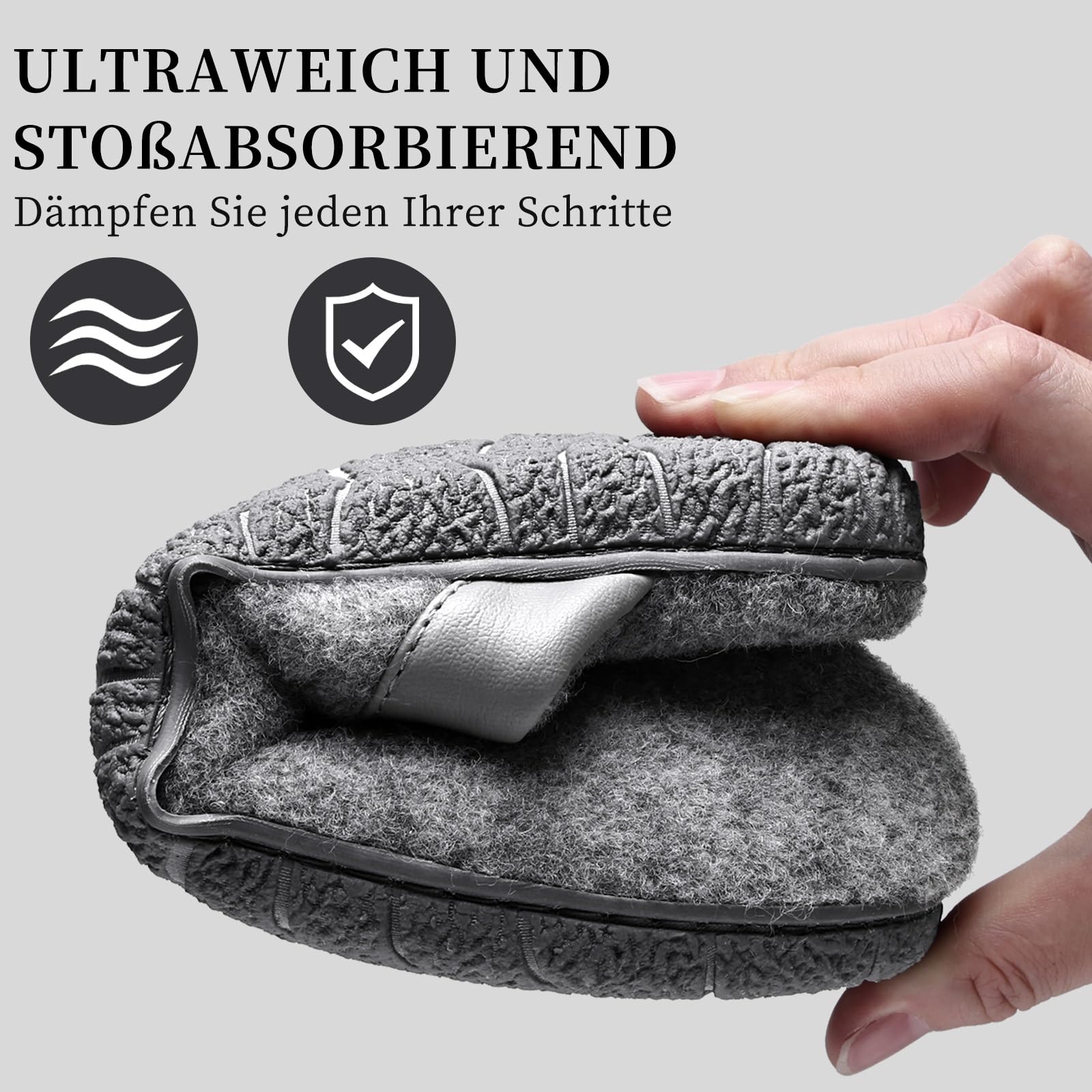 WateLves Ciabatte Uomo Pantofole Feltro Invernali Memory Foam Antiscivolo Caldo Scarpe Da Casa