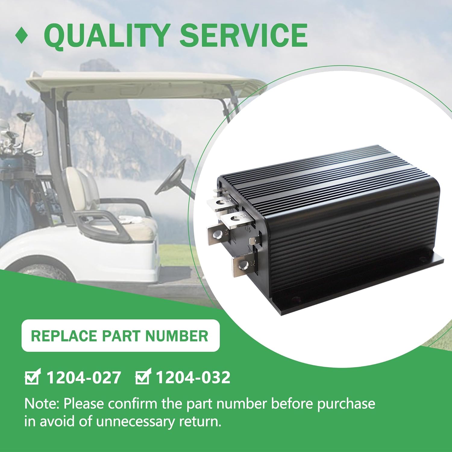 1204-027 Speed Motor Controller 36V 275amp 0-5KΩ Replace Curtis 1204/1204027/1204M-4201/1204-032 DC Series Motor Controller Compatible with EZGO /Club Car Golf Cart