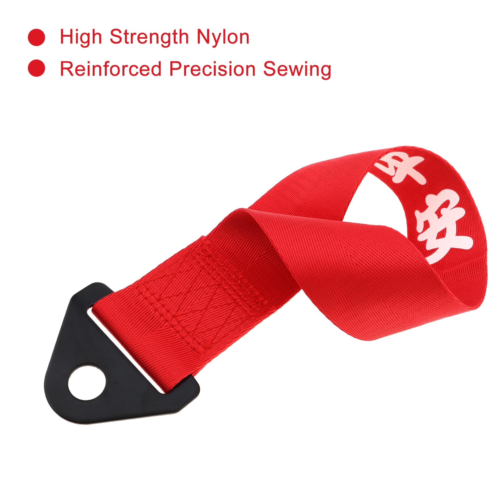 2 Sangles De Remorquage Décoratives Rouges Avec Slogans Chinois - Nylon Haute Résistance, Boucle Métallique - Pour Pare-chocs Voiture - 13