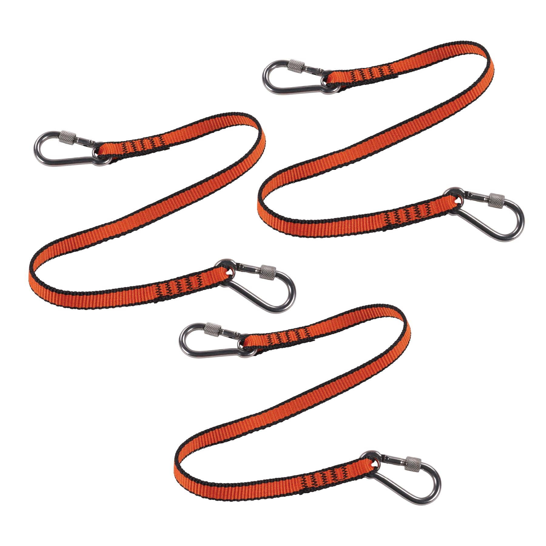 Ergodyne Squids 3154 Nylon Web Tool Tether, 24 inch Lanyard - Dual Screw-Gate Carabiner Attachment Ends, 5 lbs