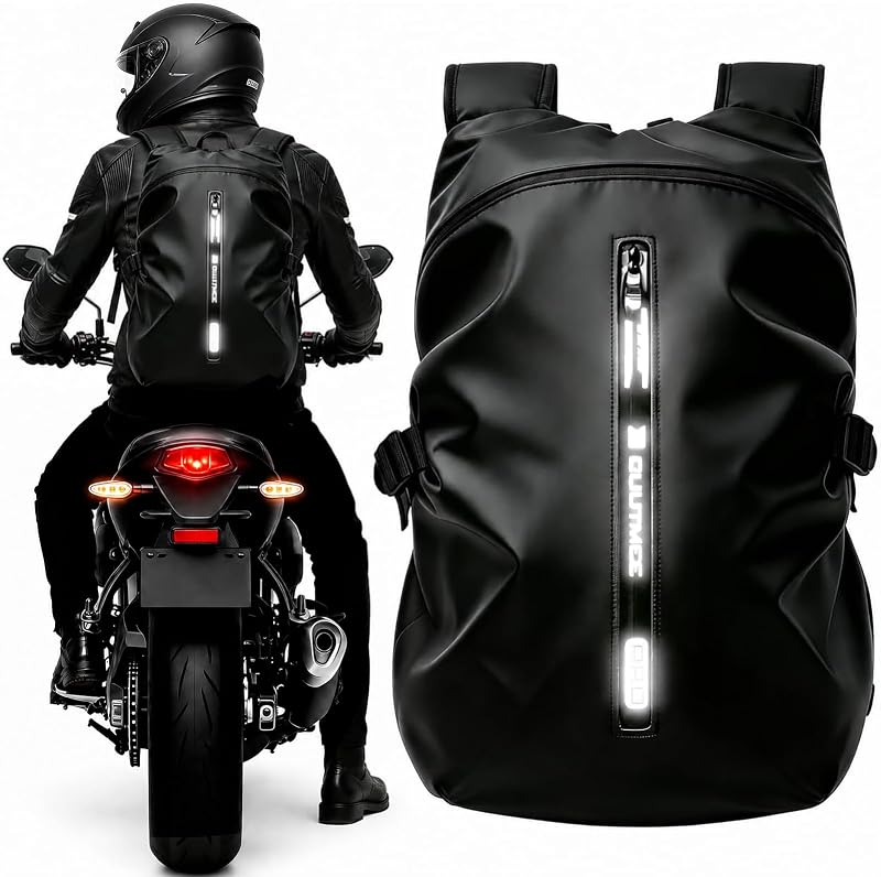 Motorcycle Backpack, Waterproof Helmet Backpacks for Men and Women