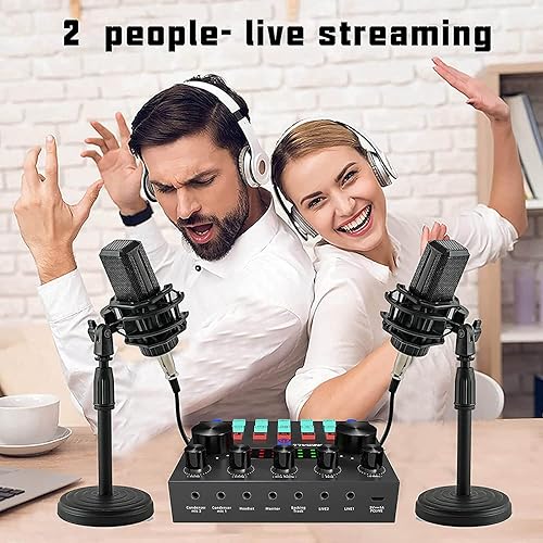 Miniatura 7 de Interfaz de audio DJ mezclador tarjeta de sonido V8 Remall Podcast Equipment Bundle Studio Guitar Voice Changer Grabación en vivo Gaming Broadcast