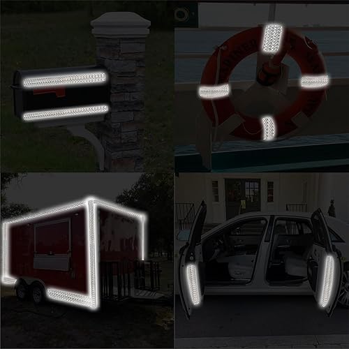 Miniatura 6 de SWRT Cinta reflectante de 2 pulgadas x 160 pies para exteriores, impermeable, rojo y amarillo fluorescente, cinta reflectante resistente y fuerte