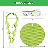 Vista 6 de Abridor de tarros para manos débiles, personas mayores con artritis, 5 en 1, abrebotellas multifunción, abridor de tapa para manos artríticas