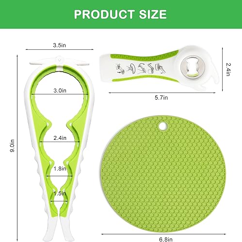 Miniatura 6 de Jar Opener for Weak Hands, Seniors with Arthritis, 5 in 1 Multi Function Bottle Opener Lid Opener For Arthritic Hands with Non Slip Rubber Jar