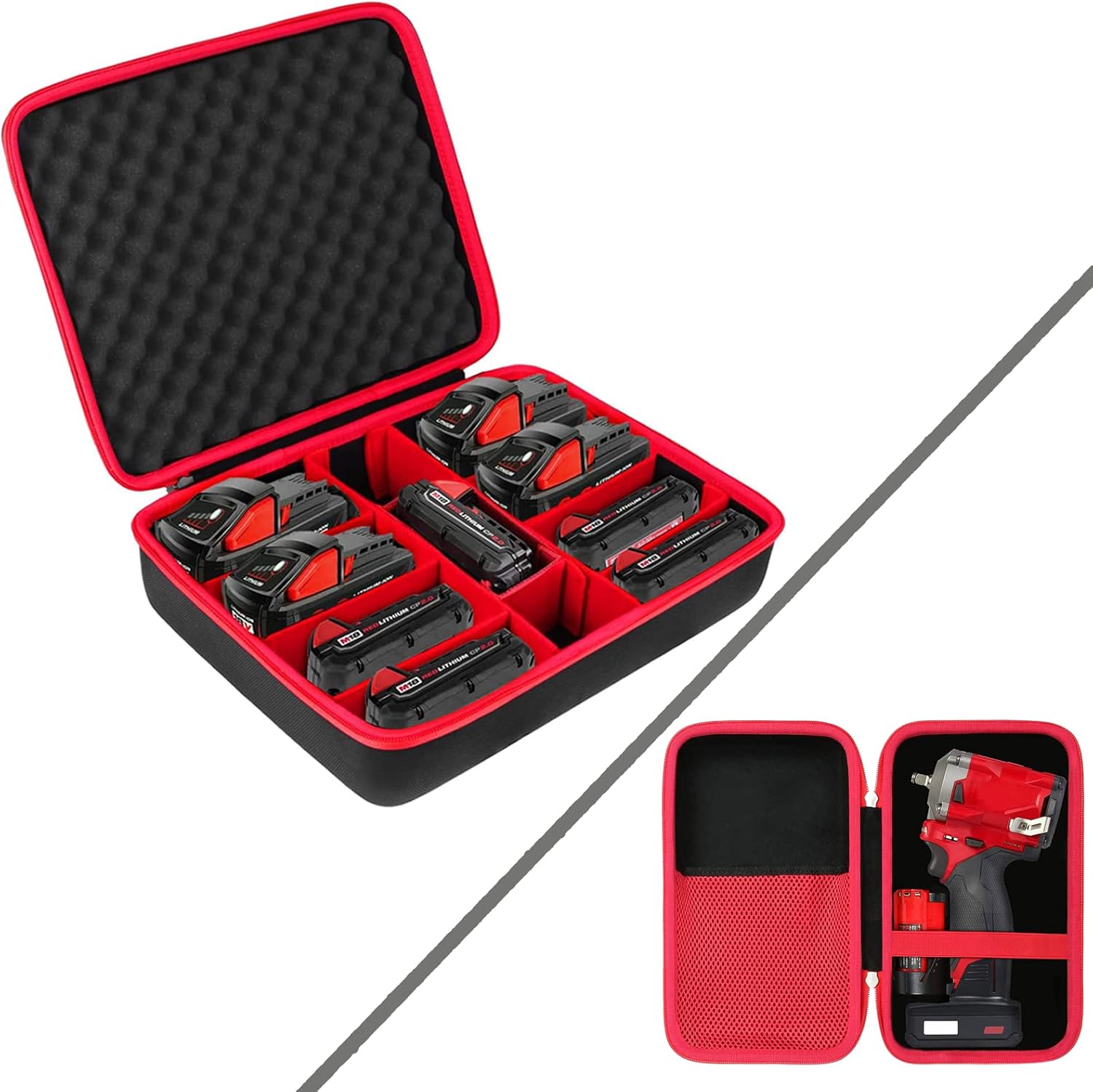 Hard Case for Milwaukee M18 18V Battery and Charger + 2554-20 M12 Impact Wrench