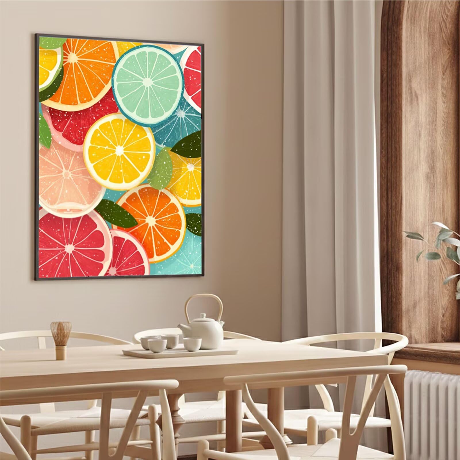 Malowanie według liczb, dla dzieci od 10, kolorowe, malowanie według liczb, dla dorosłych, duże, 60 x 90 cm, cytryna, malowanie według liczb, farby akrylowe, "zrób to sam", obraz olejny na płótnie