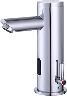 Wasserhahn Bad mit Infrarot Automatischer Sensor Berührungslose Waschtischarmatur Mischbatterie für Badzimmer Badarmatur Waschbecken Mischbatterie Messing Verchromt