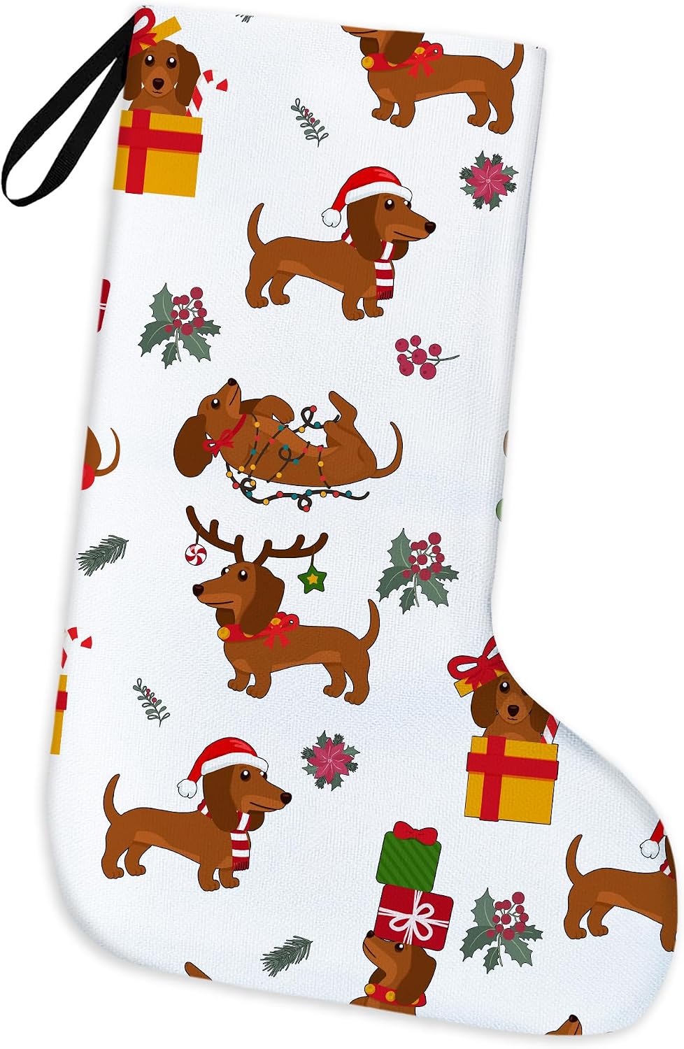 Red and Blue Plaid Coastal Christmas Octopus Stockings 16 Inch
