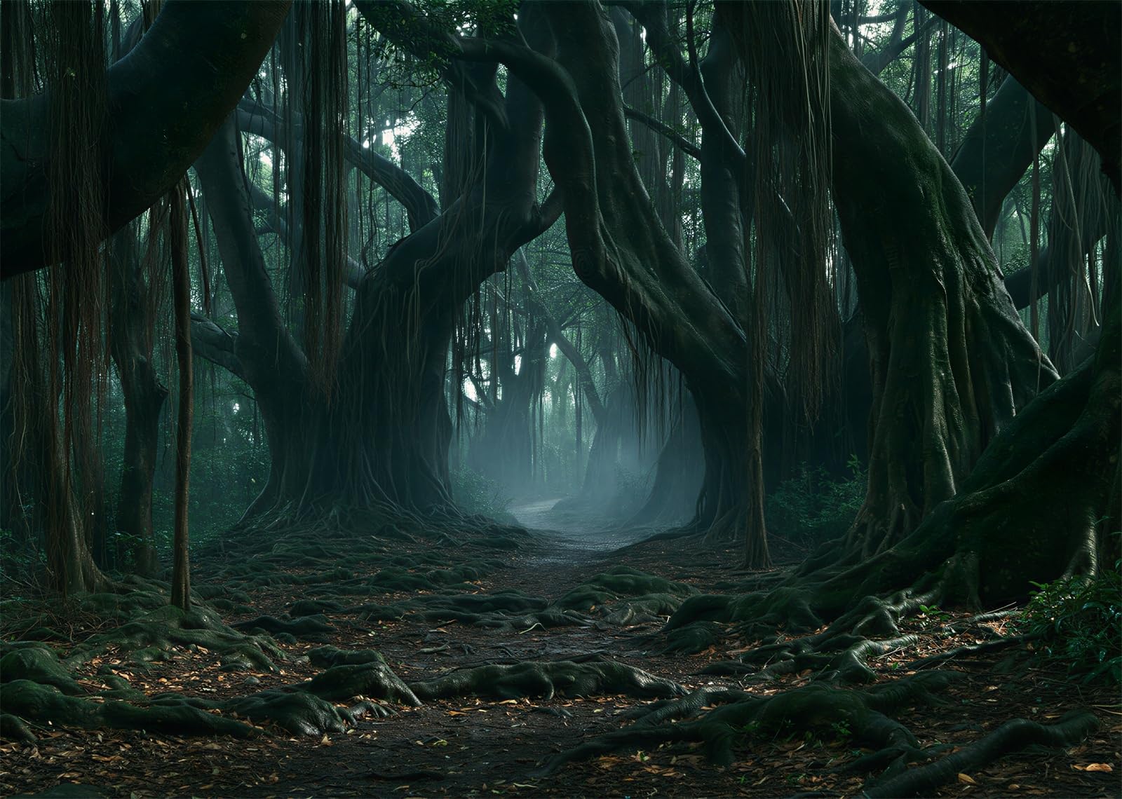 15x8FT (4.6x2.5m) Sentiero Antica Foresta Banyan Sfondo Fotografico