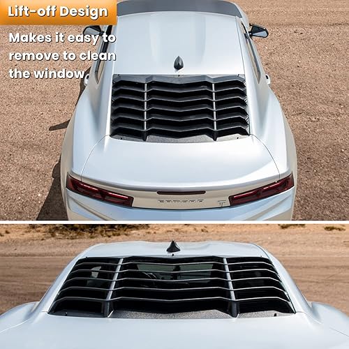 Vista 18 de Rejilla de ventana trasera para Chevrolet Chevy Camaro 2010 2011 2012 2013 2014 2015 cubierta de parabrisas ventilación GT estilo Lambo ajuste