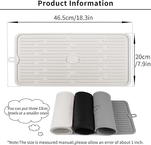 Miniatura 42 de Ptlom Mantel individual de silicona para perros y gatos, antideslizante, impermeable, tapete para alimentos y agua, tapete para bandeja