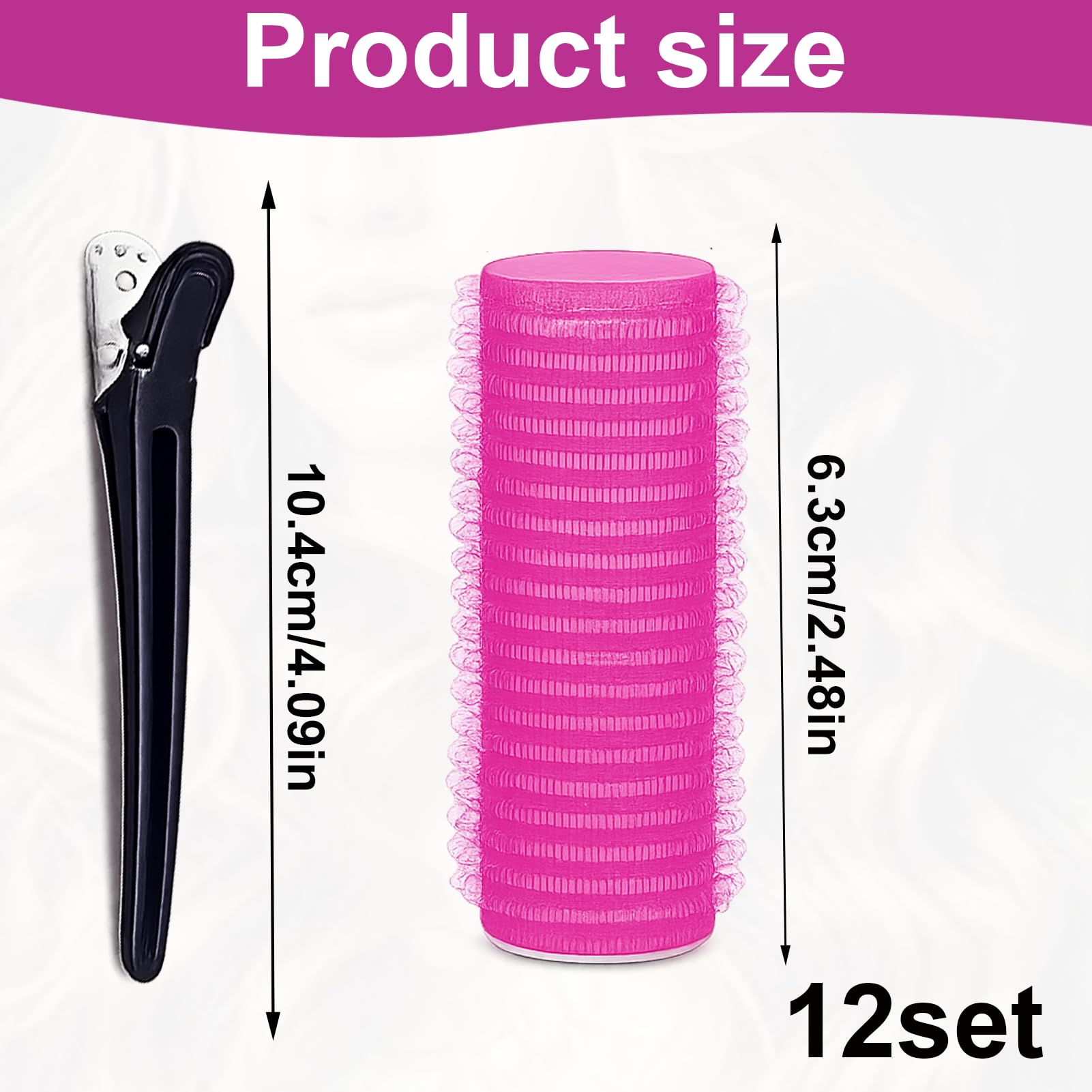 Hair Rollers, Self Grip Small Hair Curlers, Salon Hairdressing Curlers Roller with Clips Tools for Women (Random Color) - Image 2