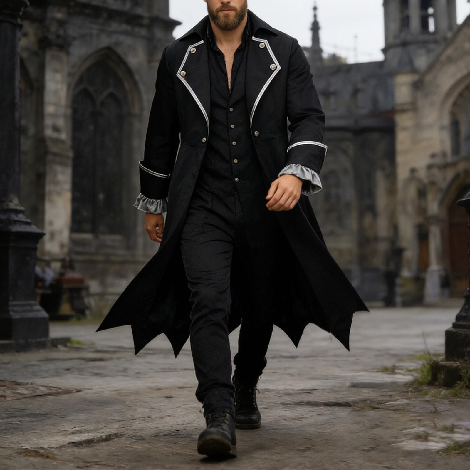Steampunk, cappotto da uomo medievale, per smoking frack, giacca da passeggio, giacca da uomo, vintage, jacquard, stile vittoriano, per cosplay, feste, carnevale