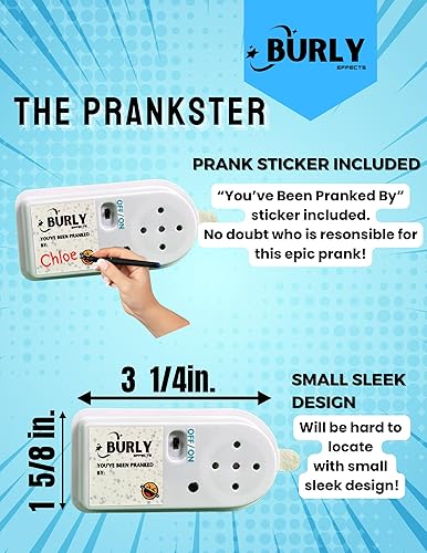 Miniatura 4 de Burly Effects Broma para hacer ruido oculto, 10 sonidos diferentes, tono de llamada, perro, gato, grillo, pedo, llanto de bebé, alarma de humo,