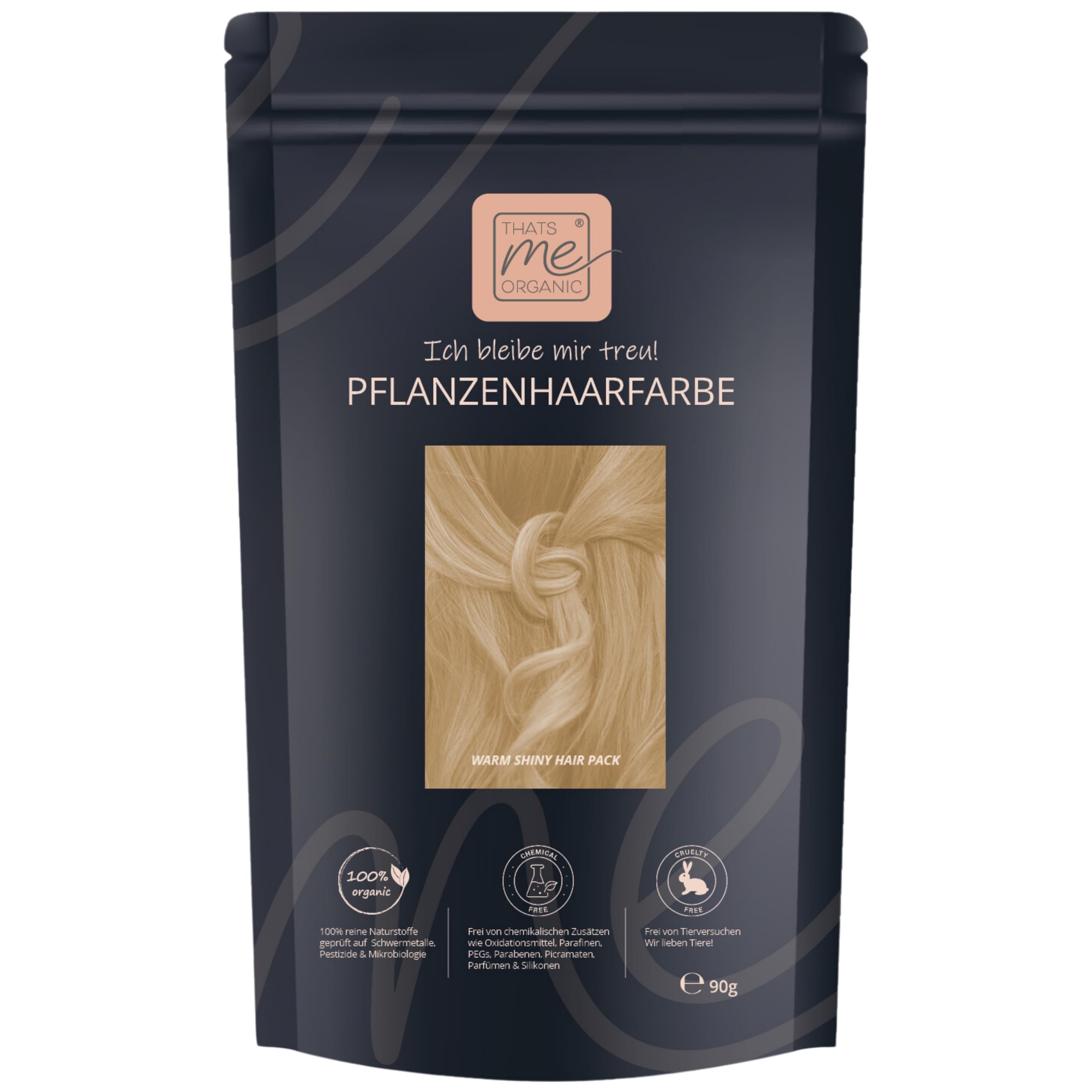 Thats me Organic® Profi Pflanzenhaarfarbe Nachfüllpack (warm shiny) – Bio Haarfarbe ohne Chemie – Ideale Haarfarbe auch während der Schwangerschaft und Stillzeit