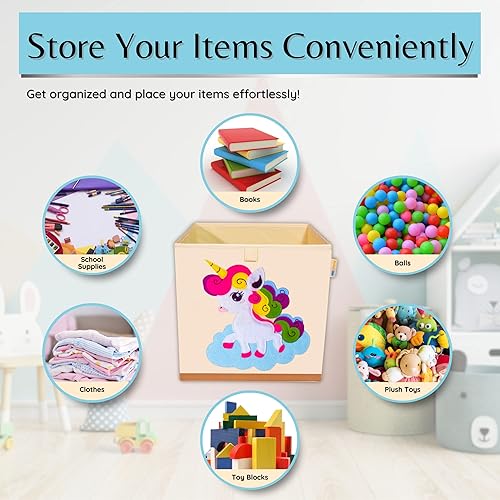 Miniatura 2 de Organizadores y almacenamiento de juguetes lavables, organizador de caja de juguetes de lona plegable para niños para dormitorio infantil o sala de