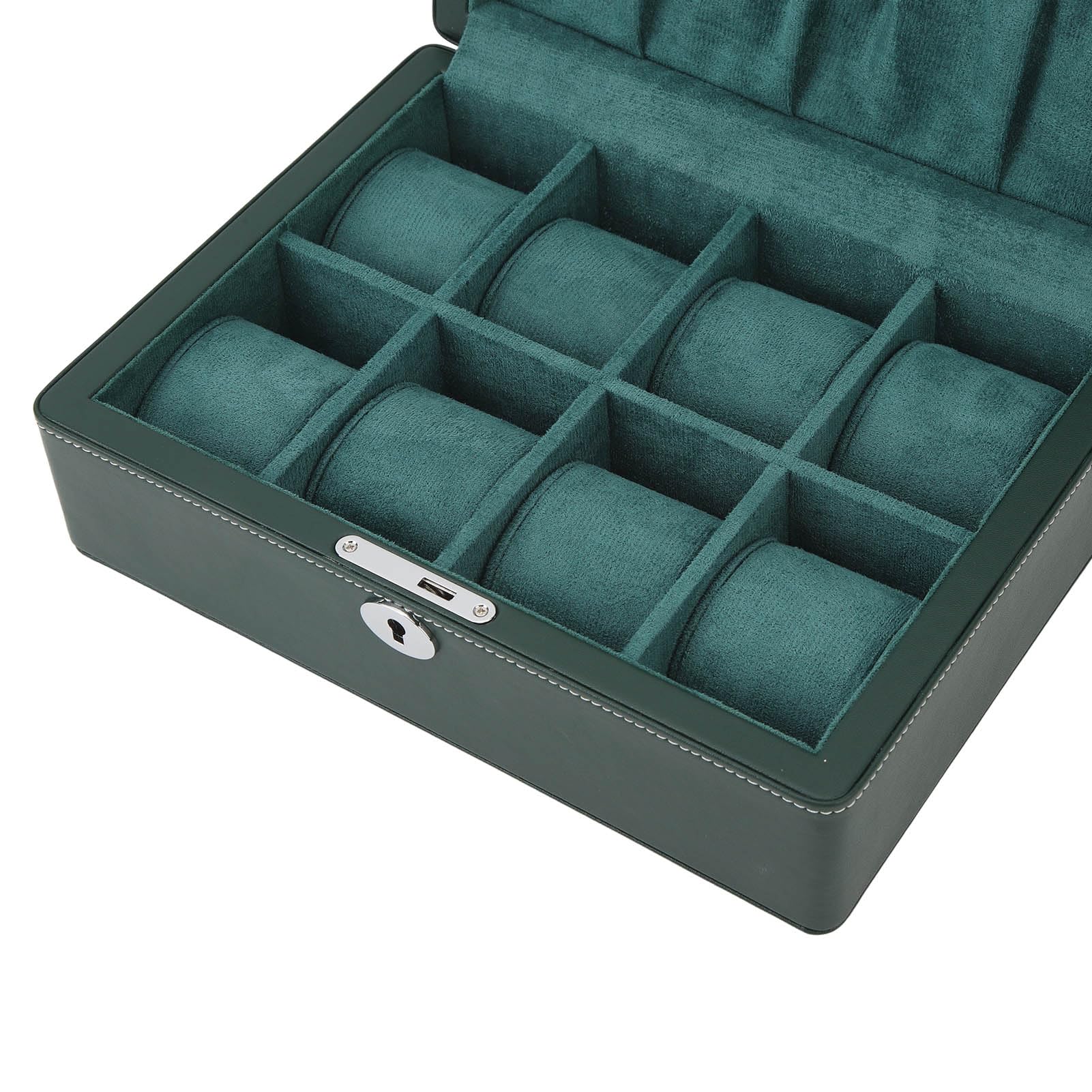 Box Watch, Watch Display Case, 8 Slot in Pelle in Pelle Morbida in Velluto Morbido da Viaggio Interno Collezione di Orologi Organizzatore di Gioielli con Chiave per Uomini Donne,