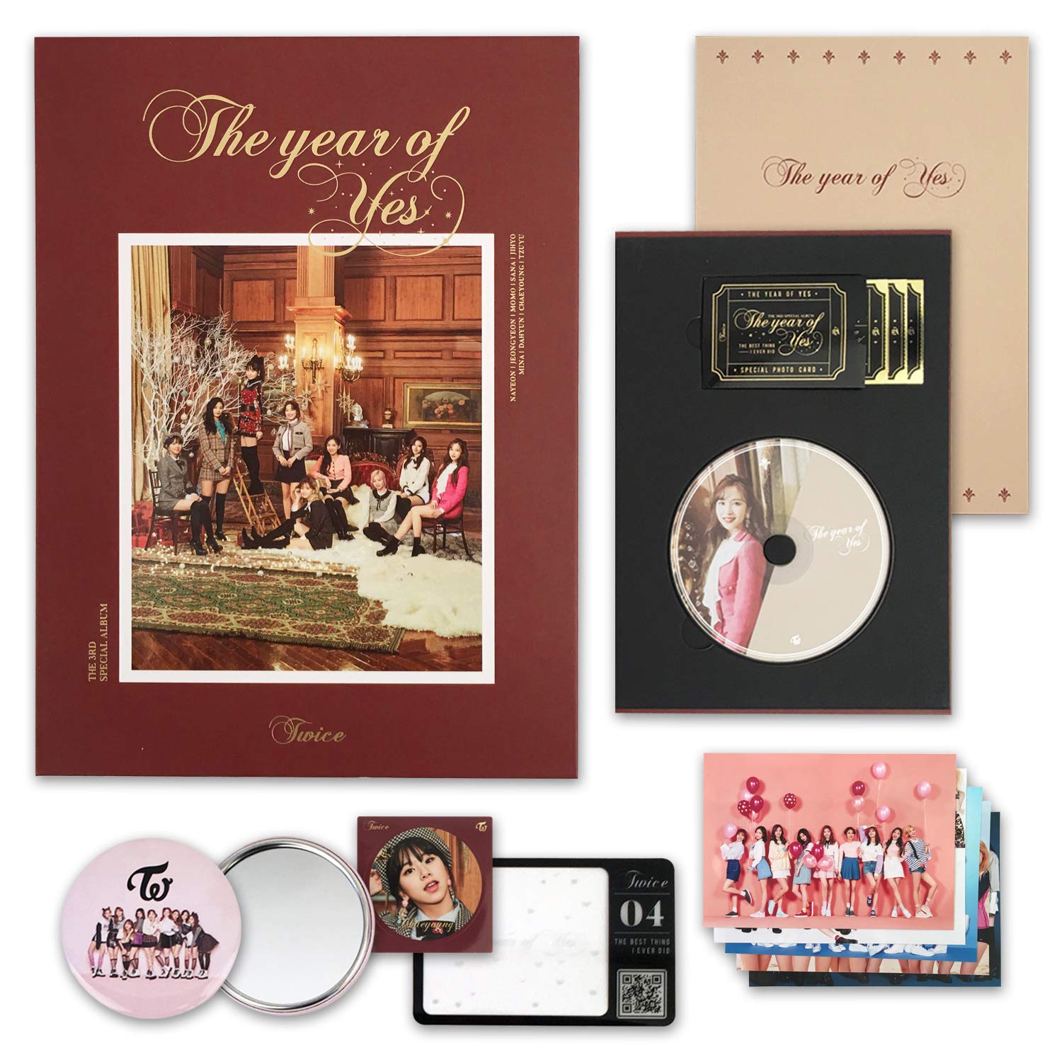 Twice Twice 3rd Special Album The Year Of Yes B Ver Cd Photobook Qr Code Card Sticker Photocard Free Gift K Pop Sealed Amazon Com Music