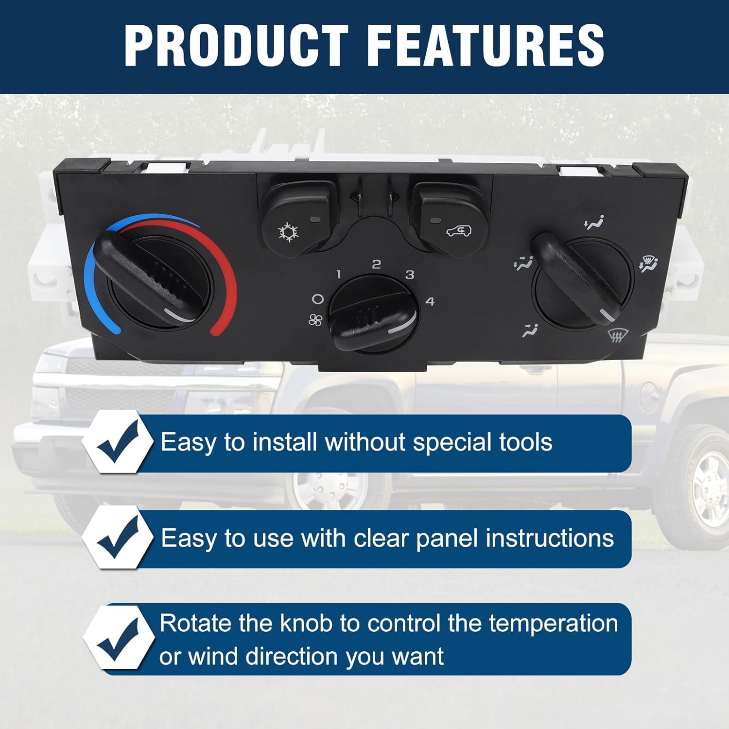 25841356 Climate Control Module AC Heater Control Panel Switch Compatible with Chevy Colorado GMC Canyon Isuzu i-280 i-290 i-350 i-370 2004-2012 Replaces 15221922 15238515 1573870 15858833