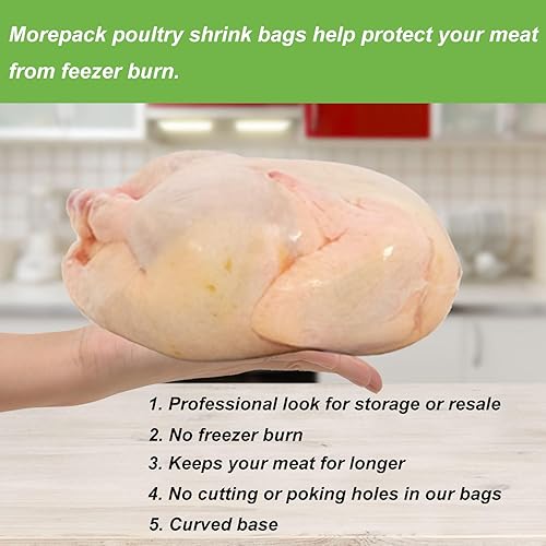 Miniatura 3 de Bolsas retráctiles para aves de corral, paquete de 30 unidades de 13 x 18 pulgadas transparentes para aves de corral con 30 lazos de cremallera, un