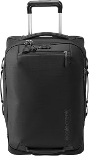 Expanse 2-Wheel International Carry On Luggage - Efficient Packing Capacity for Strict Baggage Requirements - Heavy Duty Wheels - Telescoping Handle - Midnight Black - 21.5”