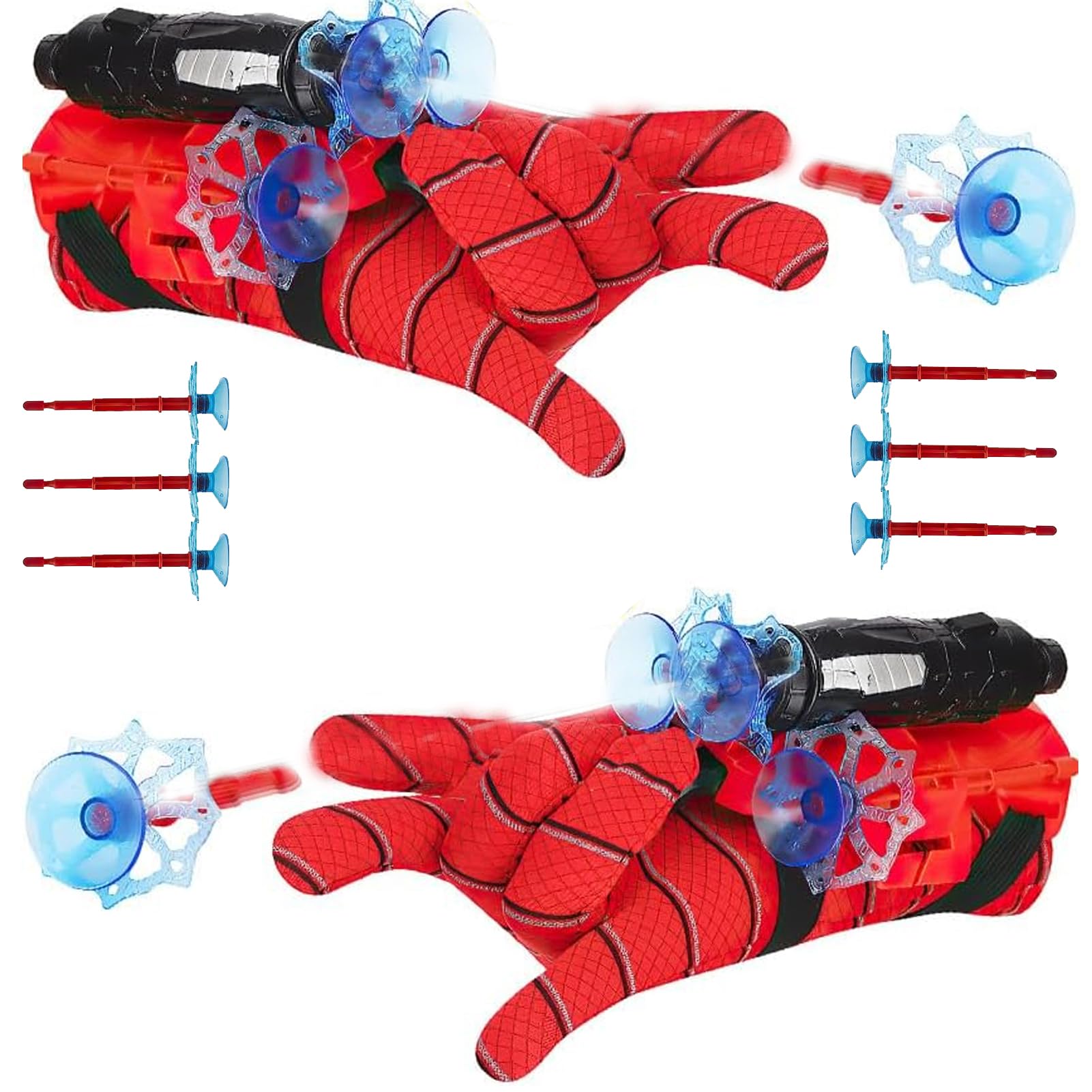 YKHSUAOU Set di 2 Guanti Spiderman Launcher Glove Spider Launcher Glove Guanto Spiderman per Bambini Guanto di Spiderman spara ragnatele Guanti Launcher per Giochi Spiderman Glove Launcher Set