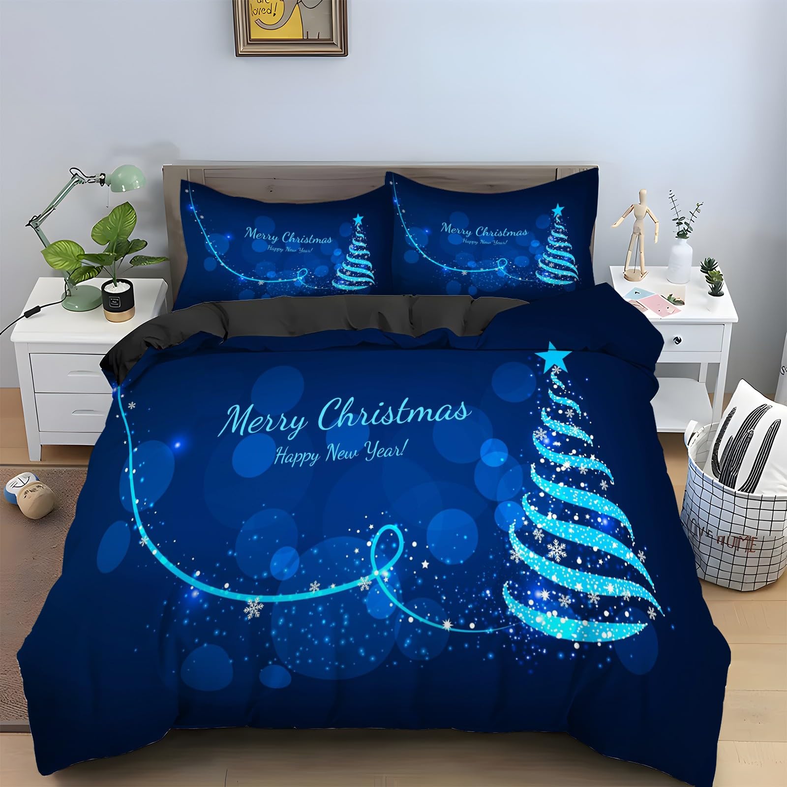 Housse de couette 200x200 Flocon De Neige en microfibre douce premium